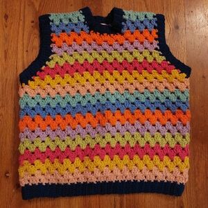 Colorful Crochet Sleeveless Top